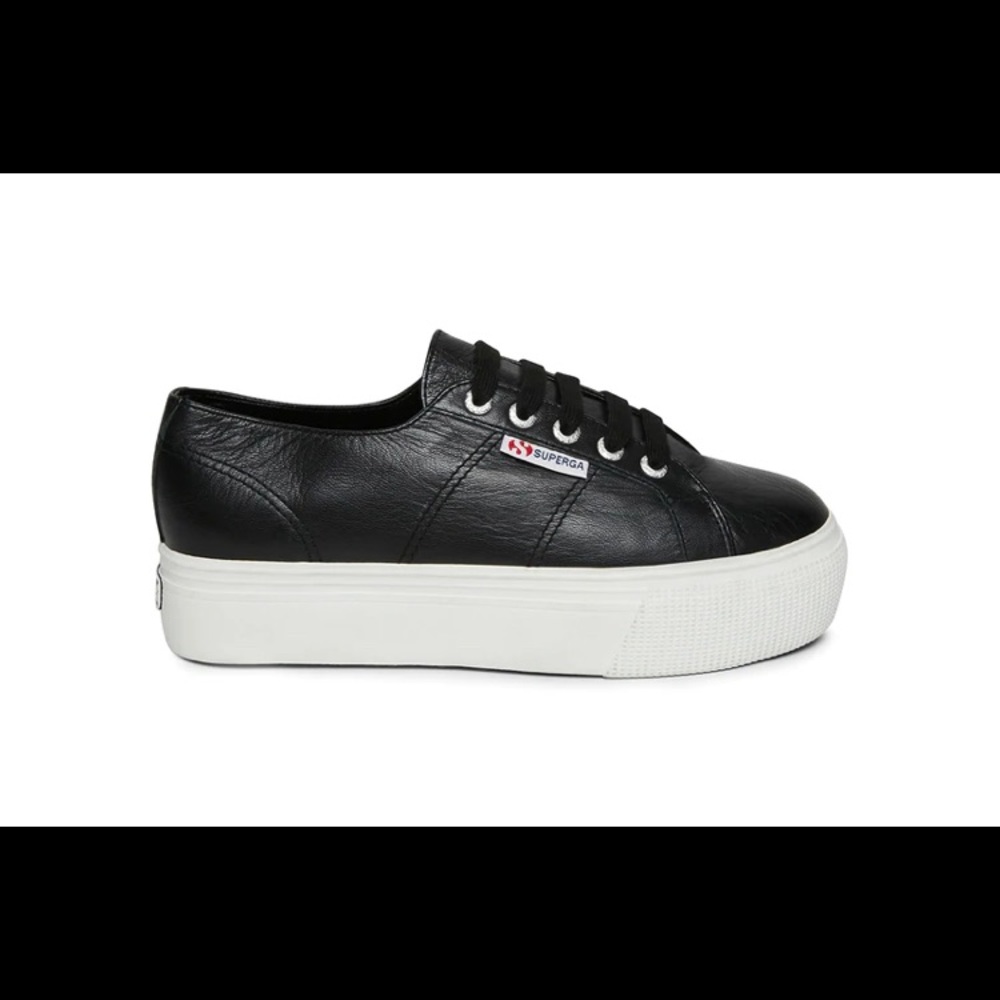 Superga Nappa Black leather sneakers